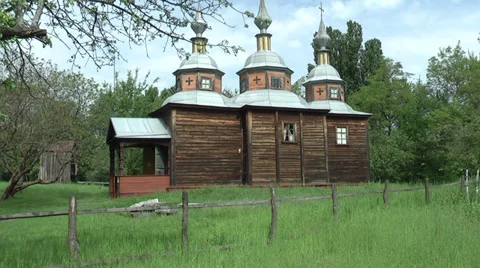Ancient Cossack Church Stock Footage 38285447