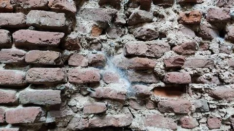 Ancient cracked wall showing spider web formation Stock Photos