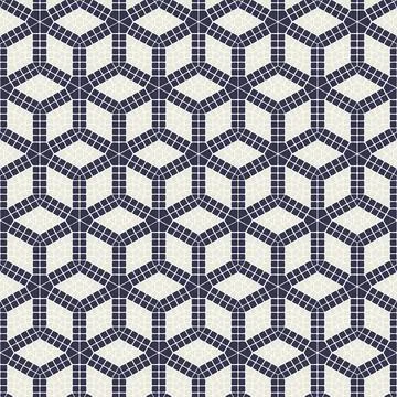 Ancient cube mosaic seamless pattern. Decorative antique stone ornament. Illustrazione stock