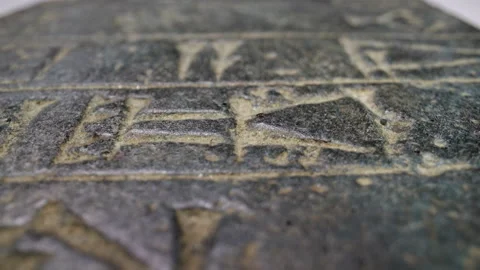 Ancient cuneiform tablet artifact Stock-Footage 143977906