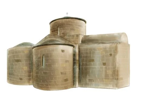 Ancient cyprus church Stock Illustration