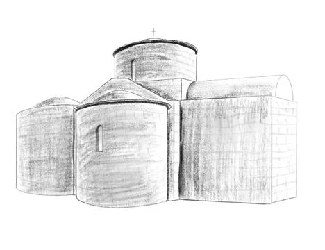 Ancient cyprus church Stock Illustration