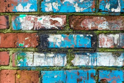 The ancient decorated brick wall 写真素材
