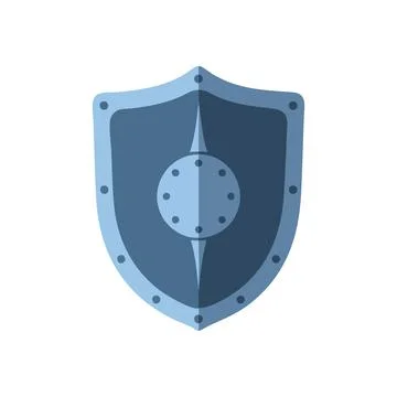 (Ancient Defensive Shield Symbol. A sturdy knightly escutcheon illustration.. Stock Illustration