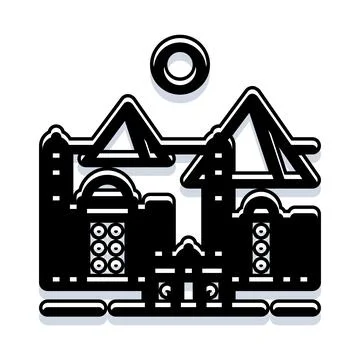 Ancient desert architecture with pyramids and buildings Ilustración de archivo