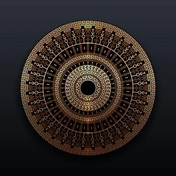 Ancient design golden circle pattern Stock Illustration