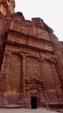 Ancient doom at Petra, Jordan in daytime Stock Photos
