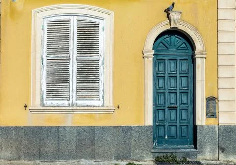 Ancient door and window Stock Photos
