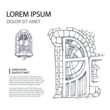 Ancient door Stock Illustration