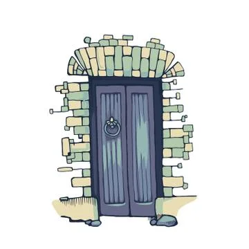 Ancient door Stock Illustration