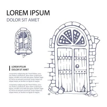 Ancient door Stock Illustration