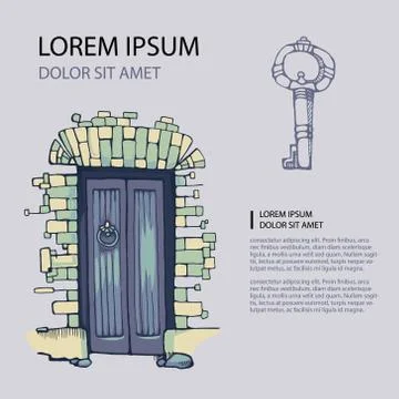 Ancient door Stock Illustration