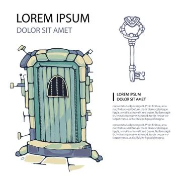 Ancient door Stock Illustration