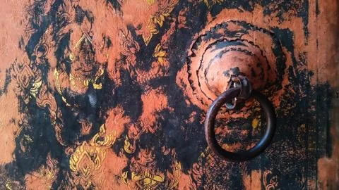 Ancient door Thai pattern Fotos de archivo