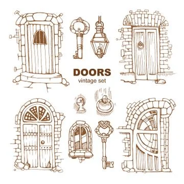 Ancient doors Stock Illustration