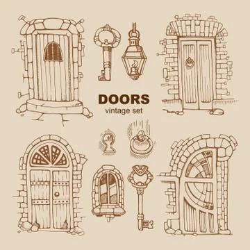 Ancient doors Stock Illustration