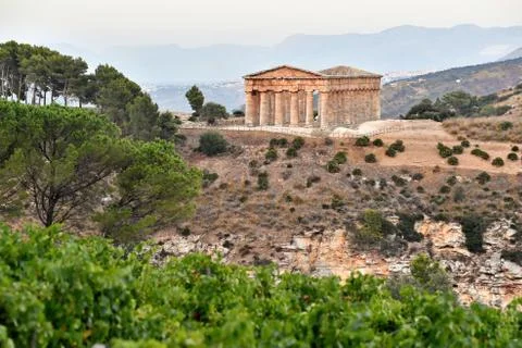 Ancient Doric Temple of Segesta built in the 420s BC Stock Photos