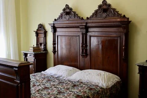 Ancient double bed Stock Photos