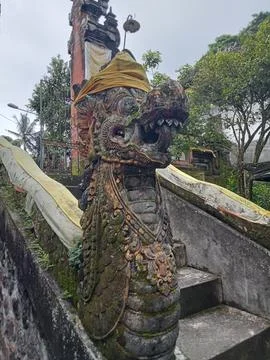 The ancient dragon statue Stock Photos