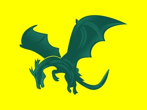 Ancient Dragon vector illustration on yellow Stock Illustration