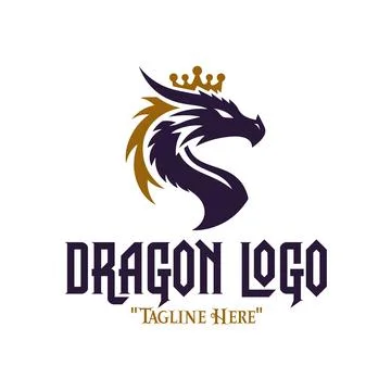 Ancient Dragon Wisdom Logo Stock Illustration