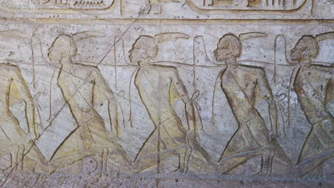 Ancient Drawings Inside The Abu Simbel Temple Stock Footage 205300634