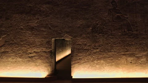 Ancient Drawings Inside The Abu Simbel Temple Stock Footage 205300704