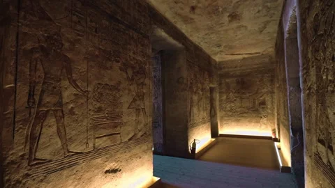 Ancient Drawings Inside The Abu Simbel Temple Stock Footage 205300831