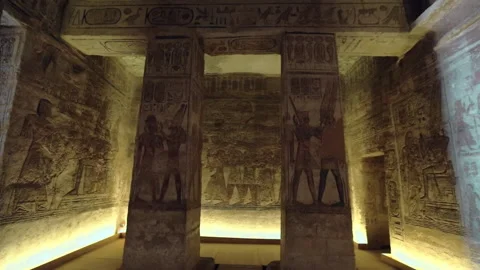 Ancient Drawings Inside The Abu Simbel Temple Stock Footage 205300916