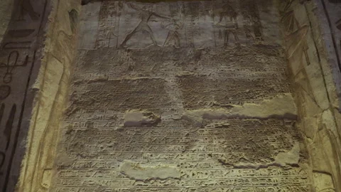 Ancient Drawings Inside The Abu Simbel Temple Stock Footage 205300972
