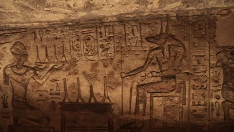 Ancient Drawings Inside The Abu Simbel Temple Stock Footage 205301000