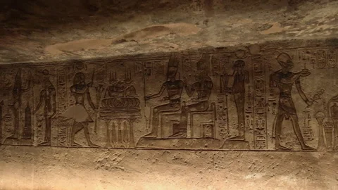 Ancient Drawings Inside The Abu Simbel Temple Stock Footage 205301015