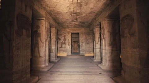 Ancient Drawings Inside The Abu Simbel Temple Stock Footage 205301032