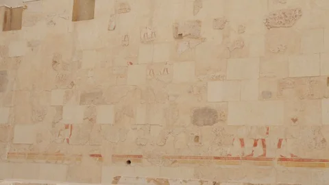 Ancient Drawings on The Wall of The Temple Stock Footage 128399687