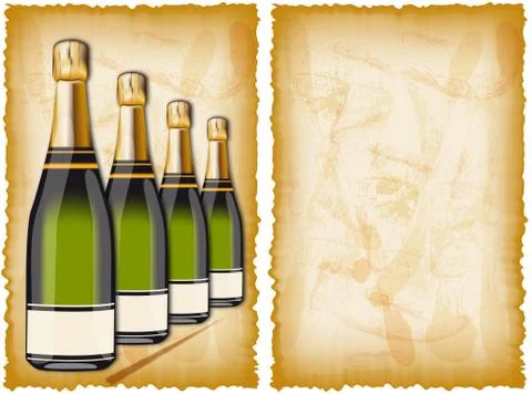 Ancient drinks menu Stock Illustration