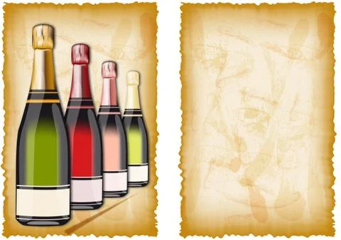 Ancient drinks menu Stock Illustration