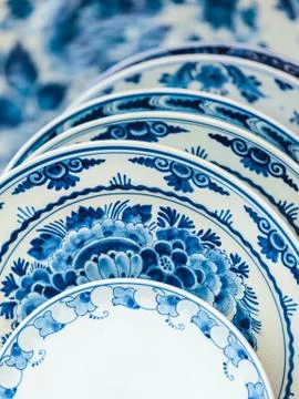 Ancient dutch dishware from delft Photos