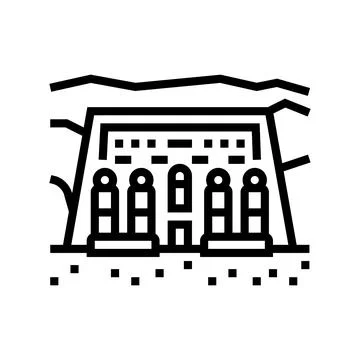 Ancient egypt abu simbel line icon vector illustration Illustrazione stock