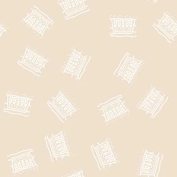 Ancient egypt abu simbel line seamless pattern Stock Illustration