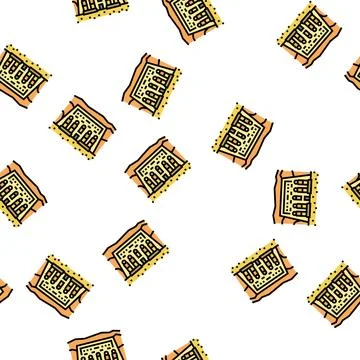Ancient egypt abu simbel vector seamless pattern Stock Illustration