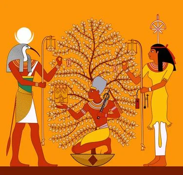 Ancient egypt christmas tree vector illustration Stock Illustration
