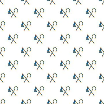 Ancient egypt crook and flail repeating pattern Stock Illustration