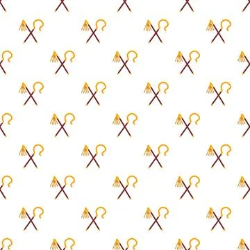 Ancient egypt crook and flail repeating pattern Stock Illustration