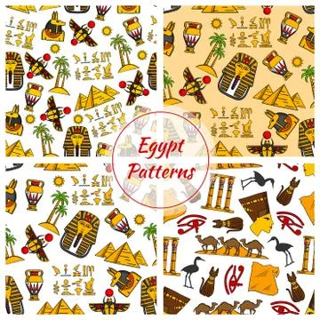 Ancient Egypt culture patterns Stock Illustration