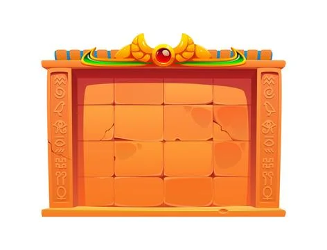 Ancient Egypt game frame, Egyptian stone board Stock Illustration