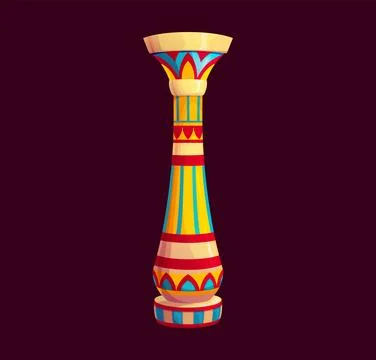 Ancient Egypt game icon, Egyptian temple column Stock Illustration