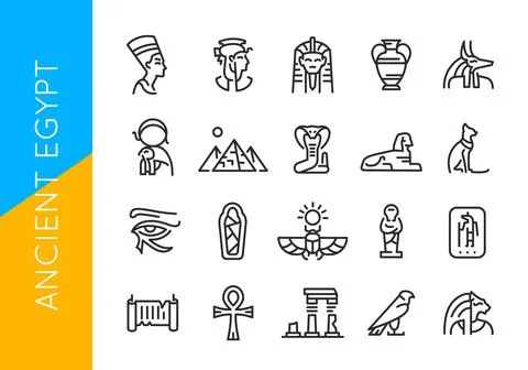 Ancient Egypt Icon Set Stock Illustration