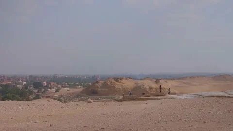 Ancient Egypt Landscape with Cityscape View Stock Footage 315801157