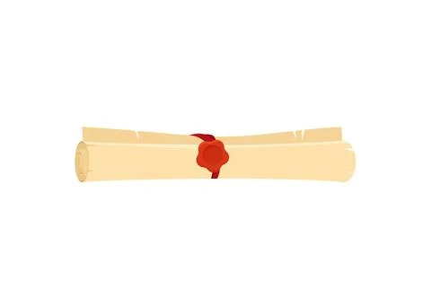 Ancient Egypt papyrus scroll cartoon vector illustration. Egyptian culture sy Stock-Illustration