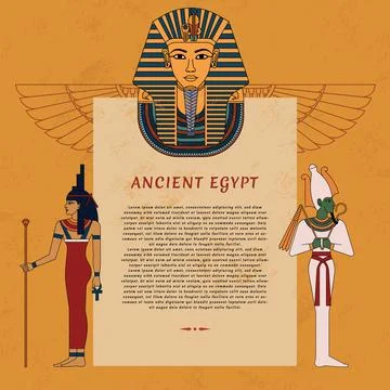 Ancient Egypt template with place for text. Stock Illustration